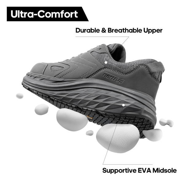 Men's Comfortable Steel Toe Work Shoes - GREY - 4